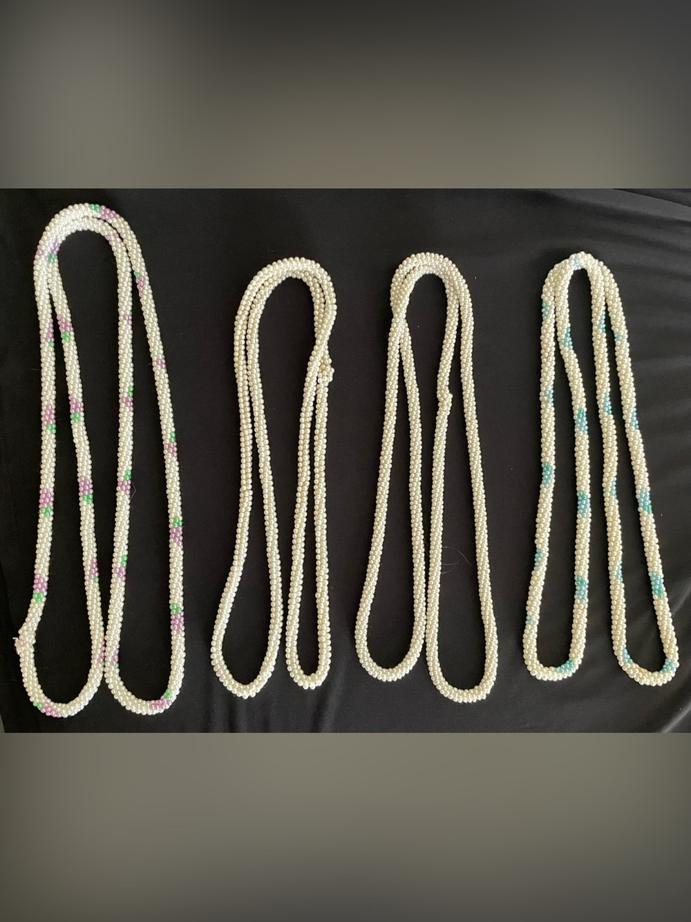 4 Faux Pearl Rope Necklaces